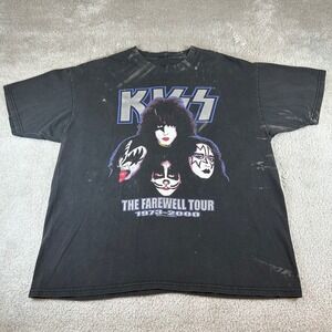 Vintage Kiss The Farewell Tour 1973-2000 Band Rock Metal Concert T-Shirt Mens XL